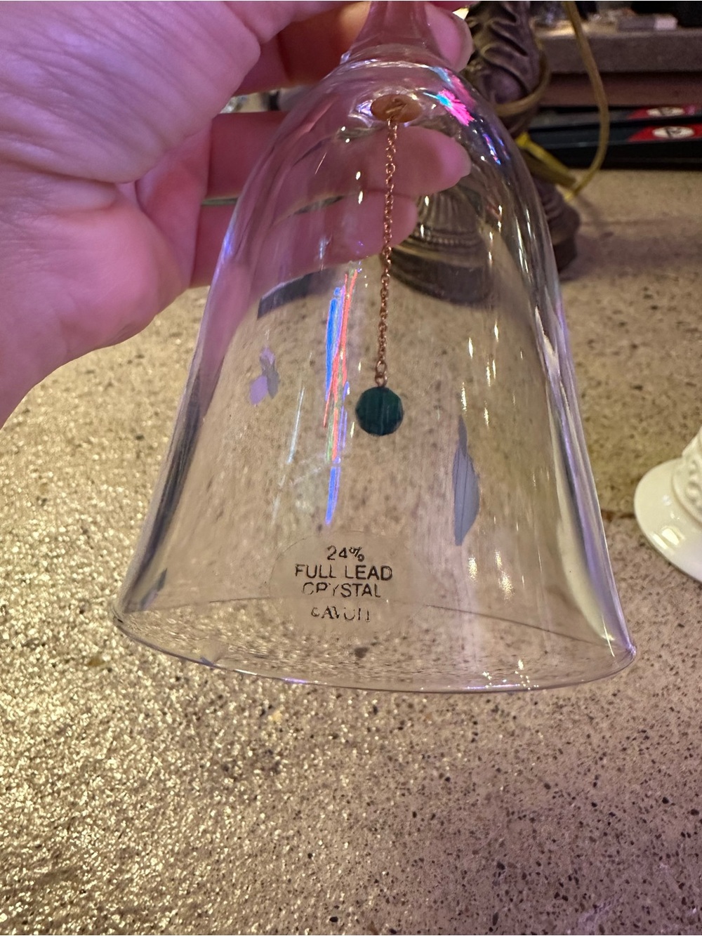 Trio of Decorative Table Bells - Crystal & White Ceramic - 2 Avon, 1 unbranded - Picture 6 of 8
